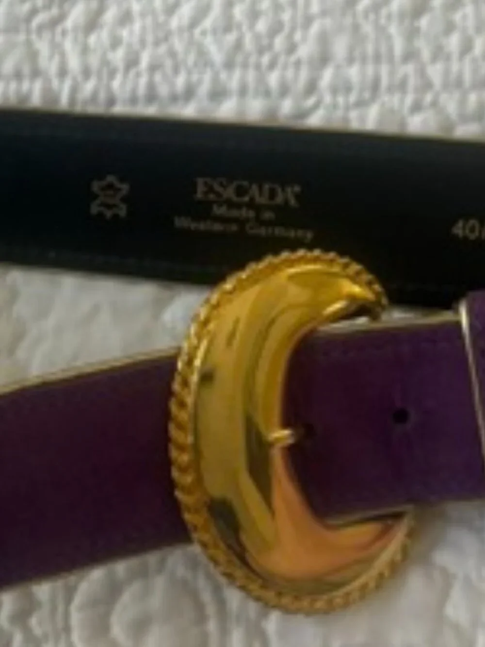 vintage escada velvet purple belt